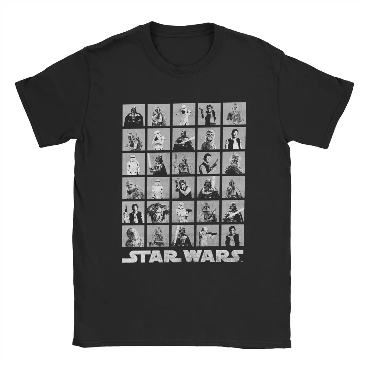 

Men Faces Of Star War T Shirt Disney 100% Cotton Clothing Awesome Short Sleeve Crew Neck Tee Shirt Gift T-Shirt