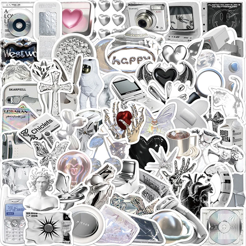66Pcs Silver Simple Modern Style Graffiti Sticker Car Guitar Suitcase Car Toys Phone Skateboard Laptop DIY Diary PVC Decal
66Pcs Silver Simple Modern Style Graffiti Sticker Car Guitar Suitcase Car Toys Phone Skateboard Laptop DIY Diary PVC Decal