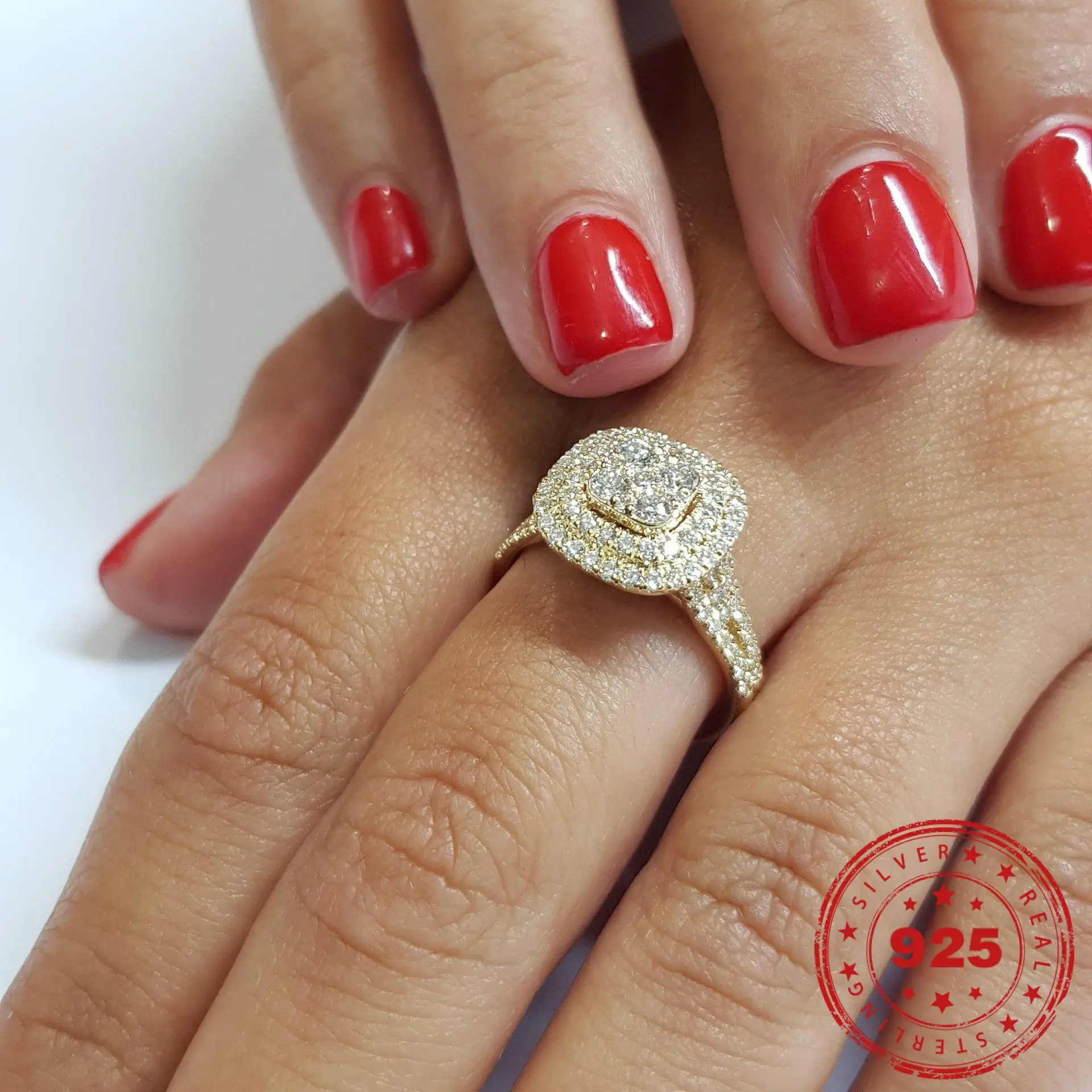 14K Yellow Gold color Diamond Ring for Women Square Bizuteria Gemstone silver 925 jewelry bague diamond Rings for Female
14K Yellow Gold color Diamond Ring for Women Square Bizuteria Gemstone silver 925 jewelry bague diamond Rings for Female