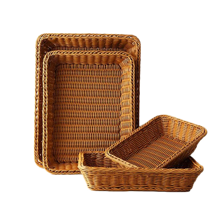 Basedidea Rectangle Bread Basket Rattan Storage Basket Food Fruit Vegetable Serving Basket Supermarket Restaurant Display Tray
Basedidea Rectangle Bread Basket Rattan Storage Basket Food Fruit Vegetable Serving Basket Supermarket Restaurant Display Tray