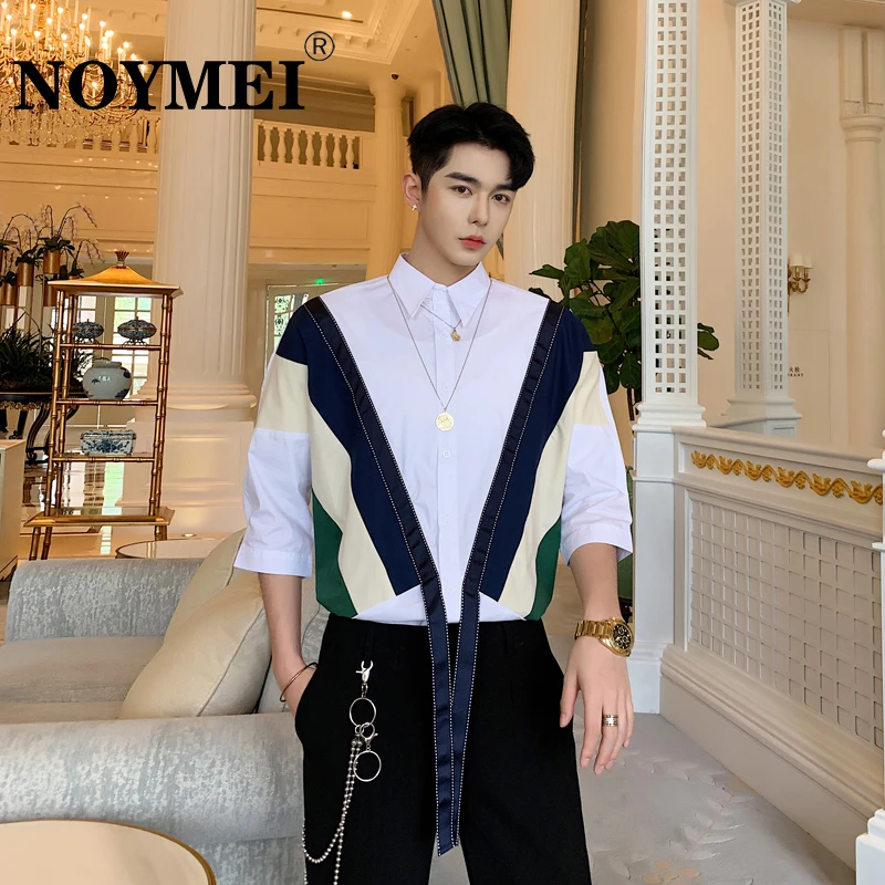 Модная свободная мужская полосатая рубашка NOYMEI в стиле пэчворк с коллажем на груди и рукавом до локтя однобортный Топ с отложным воротником...
Модная свободная мужская полосатая рубашка NOYMEI в стиле пэчворк с коллажем на груди и рукавом до локтя однобортный Топ с отложным воротником...