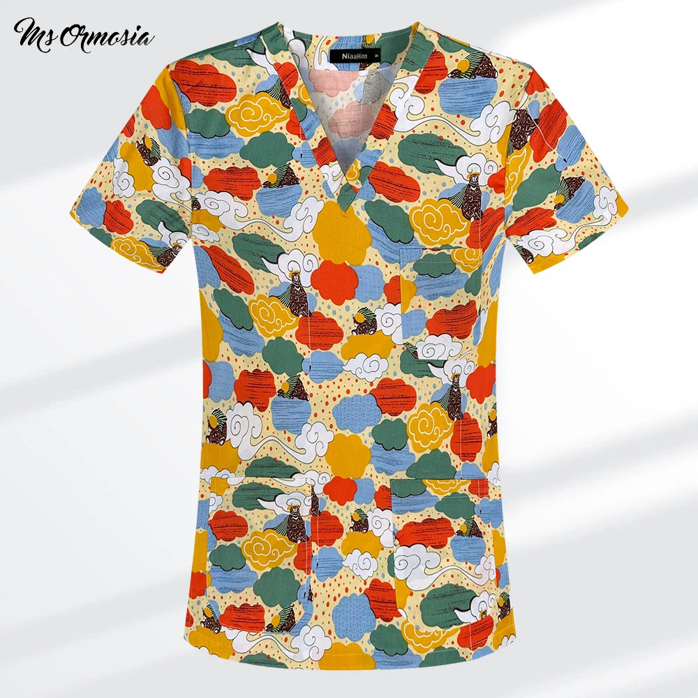 Printed nurse uniform floral female short sleeve medical work wear dentist scrub tops cartoon printed shirt nursing scrub blouse
Printed nurse uniform floral female short sleeve medical work wear dentist scrub tops cartoon printed shirt nursing scrub blouse