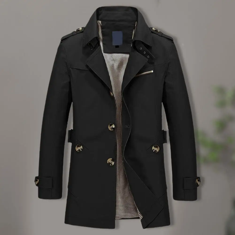 Men Casual Jacket Autumn Winter Lapel Trench Coat Long Sleeve Single Breasted Pockets Mid-length Jacket Windbreaker
Men Casual Jacket Autumn Winter Lapel Trench Coat Long Sleeve Single Breasted Pockets Mid-length Jacket Windbreaker