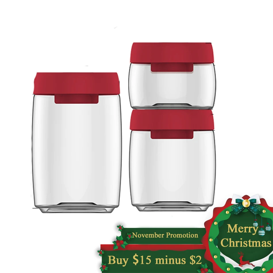 Christmas Gift Set Storage Container Red Color Vacuum Container Plastic Coffee Jar Kitchen Food Storage Organizer Snack Canister
Christmas Gift Set Storage Container Red Color Vacuum Container Plastic Coffee Jar Kitchen Food Storage Organizer Snack Canister