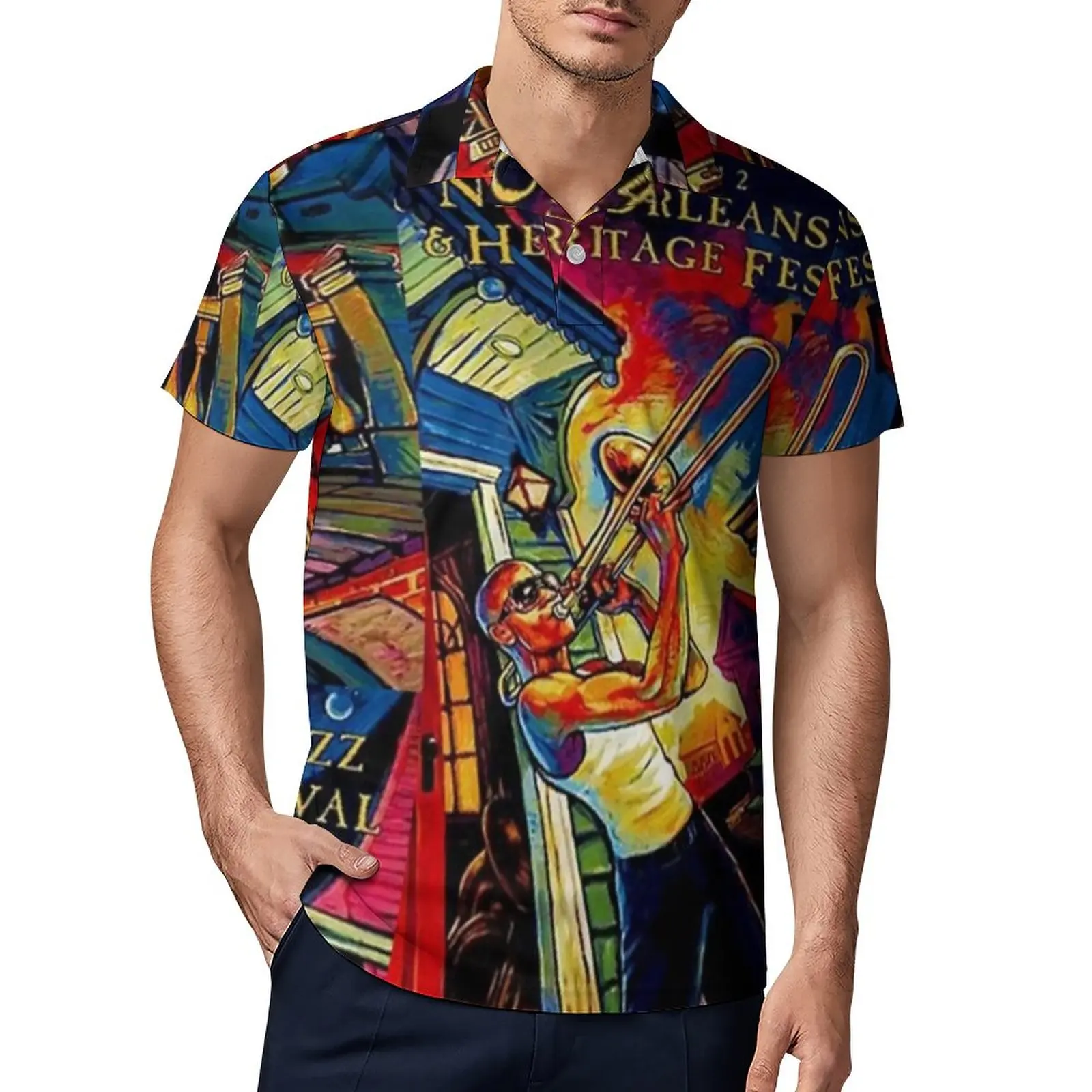 Забавные повседневные футболки для джазовых фестивалей, рубашки поло в стиле Нового Орлеана, мужские футболки с коротким рукавом, большой р... 
Забавные повседневные футболки для джазовых фестивалей, рубашки поло в стиле Нового Орлеана, мужские футболки с коротким рукавом, большой р...