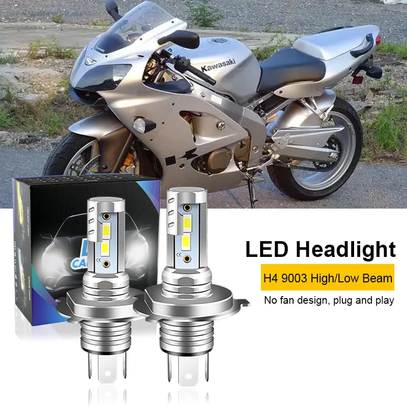 2 шт. для Kawasaki ZX550GP ZZR600 ZZR1200 ZRX1100 ZRX1200 H4 9003 мотоциклетные светодиодные лампы фар дальнего и ближнего света лм