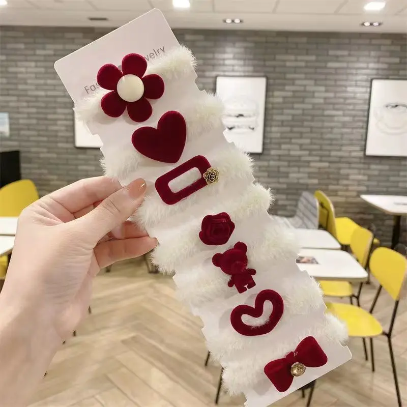 6Pcs/7Pcs/Set Korean Plush Scrunchies Flocking Hair Ring Red Flower Hair Rope Elastic Hair Bands Women Fashion Hair Accessories
6Pcs/7Pcs/Set Korean Plush Scrunchies Flocking Hair Ring Red Flower Hair Rope Elastic Hair Bands Women Fashion Hair Accessories