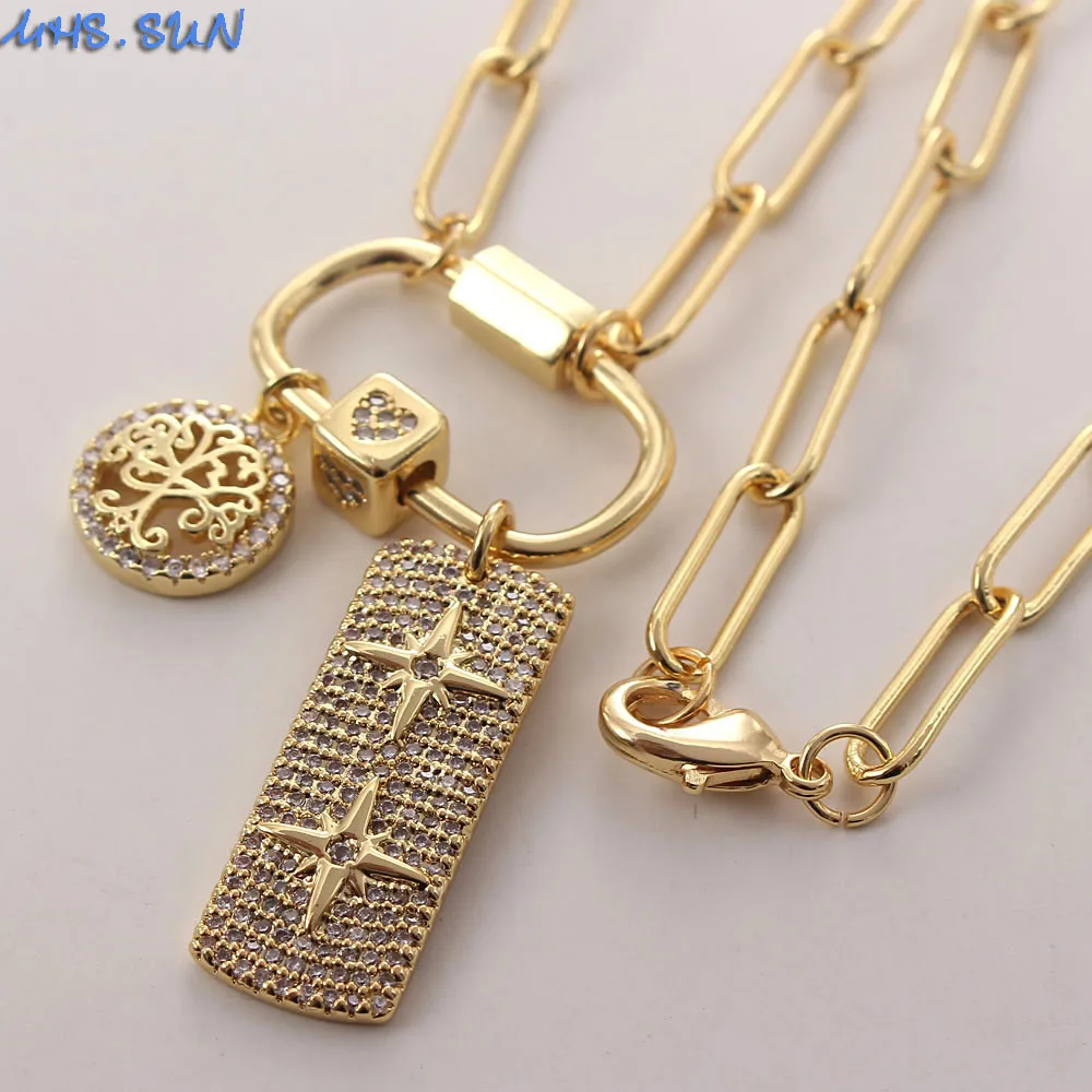 SUNSLL Inlay Mosaic Zircon Pendant Link Copper Tree And Star Necklace Light Luxury Jewelry For Women Girls Men Boys Gift
SUNSLL Inlay Mosaic Zircon Pendant Link Copper Tree And Star Necklace Light Luxury Jewelry For Women Girls Men Boys Gift