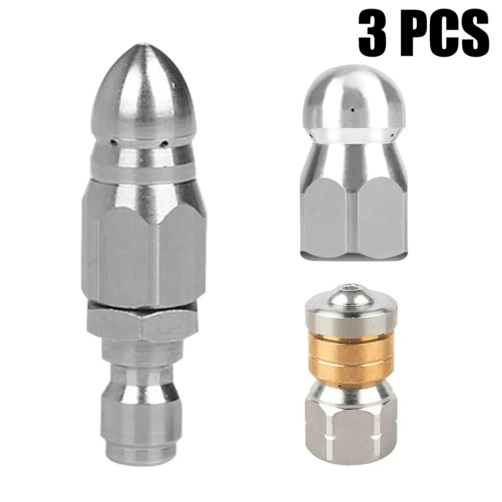 3PCS Sewer Jetter Rotary Nozzle 1/4 In Pressure Washer Hose Quick Connect Sewer Jetter Nozzles Up To 5000 PSI Watering Accessory
3PCS Sewer Jetter Rotary Nozzle 1/4 In Pressure Washer Hose Quick Connect Sewer Jetter Nozzles Up To 5000 PSI Watering Accessory