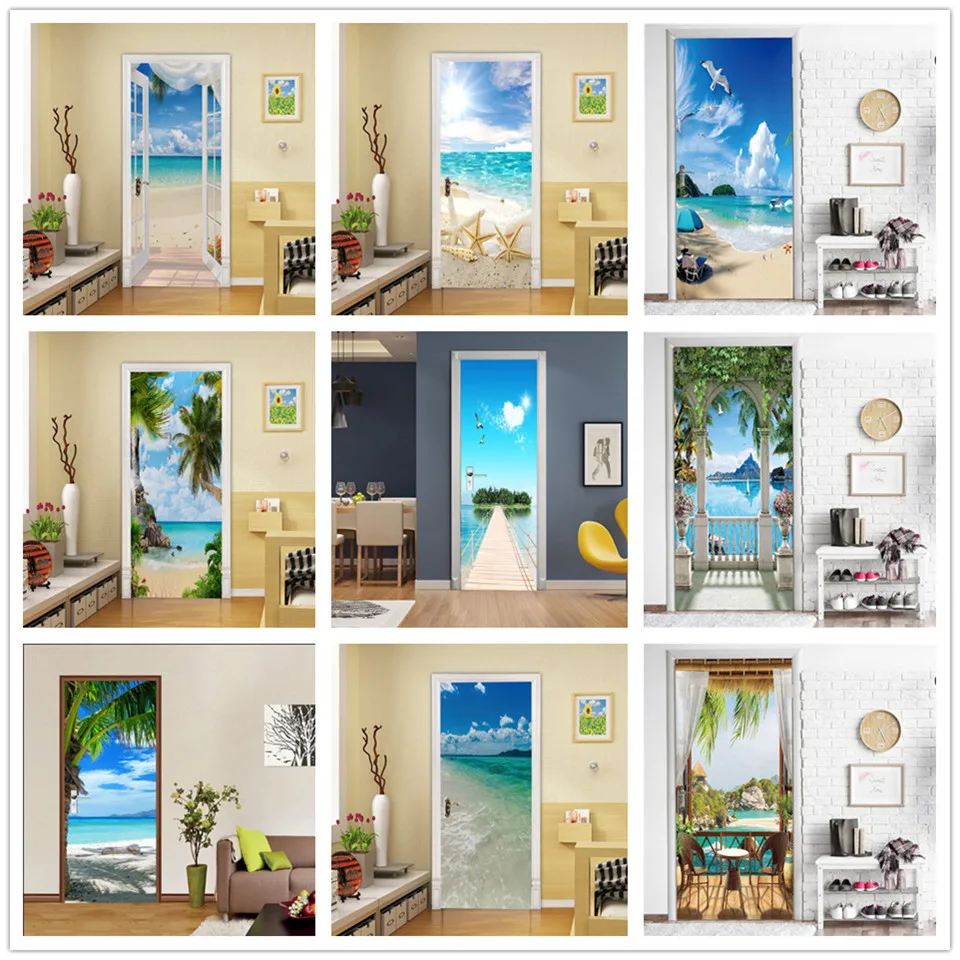 Beach Sun Self-adhesive Door Wallpaper 3D PVC Home Design Decoration Sticker Porte Scenery Poster Mural Wall Decals deursticker
Beach Sun Self-adhesive Door Wallpaper 3D PVC Home Design Decoration Sticker Porte Scenery Poster Mural Wall Decals deursticker