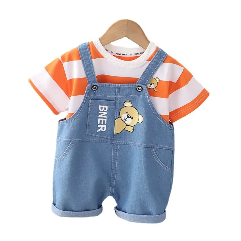New Summer Baby Girls Clothes Suit Children Boys Striped T-Shirt Overalls 2Pcs/Set Toddler Casual Sports Costume Kids Tracksuits
New Summer Baby Girls Clothes Suit Children Boys Striped T-Shirt Overalls 2Pcs/Set Toddler Casual Sports Costume Kids Tracksuits