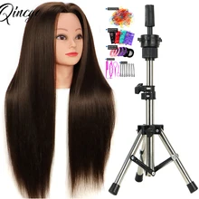 65CM Mannequin Heads With Synthetic Hair For Hair Training Styling Solon Hairdresser Dummy Doll Heads For Practice Hairstyles