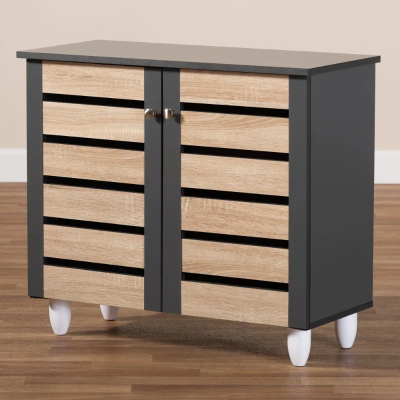 Baxton Studio Gisela Modern and Contemporary Two-tone Oak and Dark Gray 2-Door Shoe Storage Cabinet
Baxton Studio Gisela Modern and Contemporary Two-tone Oak and Dark Gray 2-Door Shoe Storage Cabinet