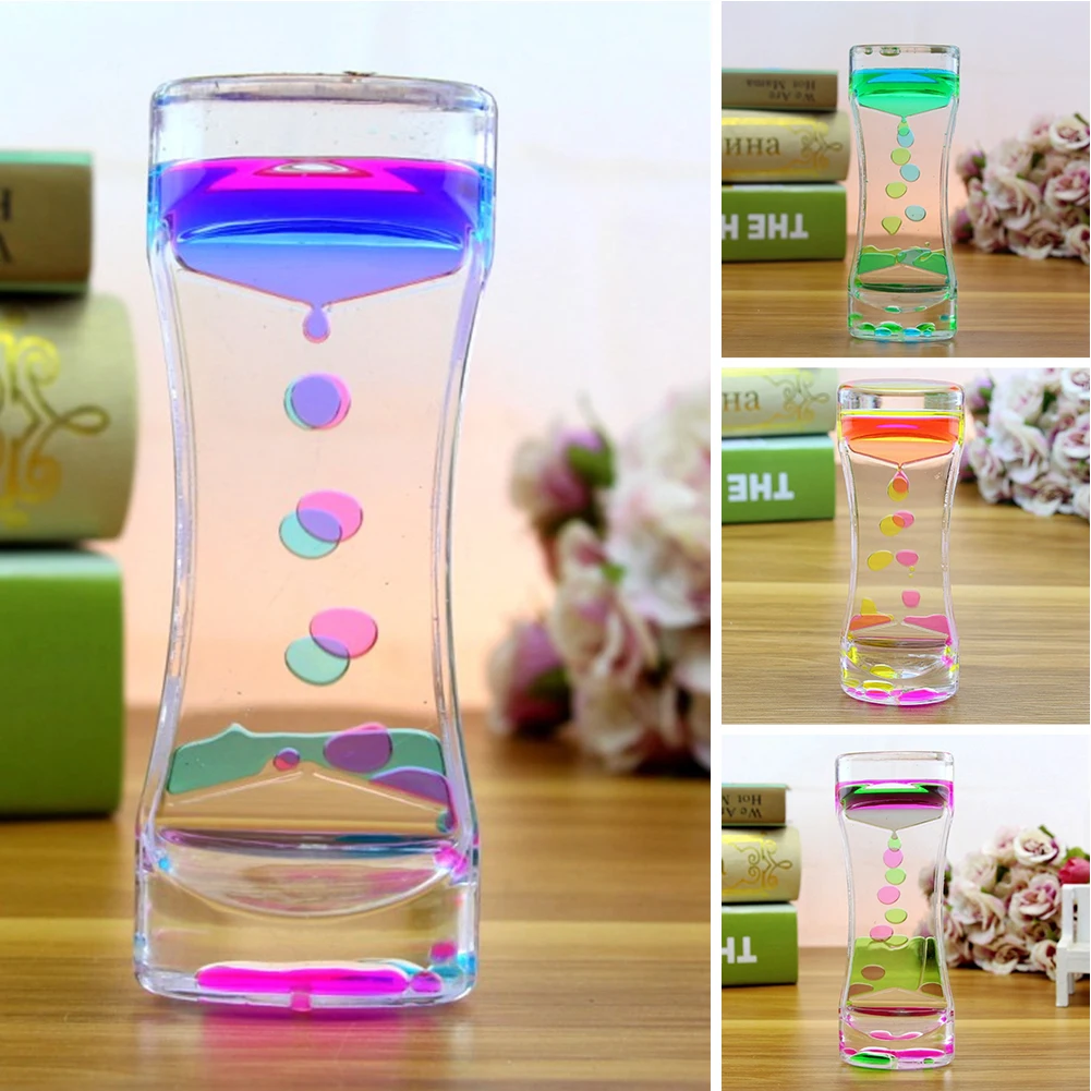 

Liquid Motion Bubbler Oil Bubble Timer Hourglass Fidget Sensory Toys for Kids & Adults Office Home Desktop Decor