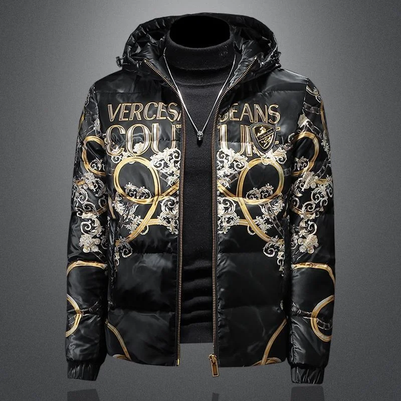 Winter white duck down hooded warm trendy men's down jacket fashion personality printing casual down jacket young men's jacket
Winter white duck down hooded warm trendy men's down jacket fashion personality printing casual down jacket young men's jacket