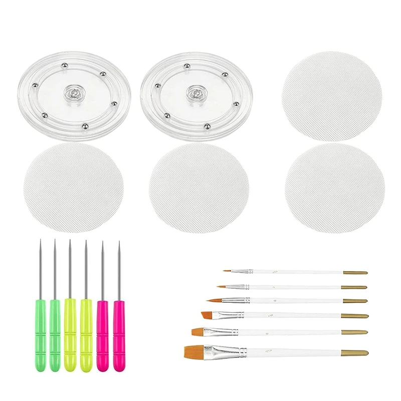 18 Pcs Cookie Decorating Kit Supplies Including Acrylic Cookie Turntable Silicone Mesh Mats Cookie Decoration Brushes
18 Pcs Cookie Decorating Kit Supplies Including Acrylic Cookie Turntable Silicone Mesh Mats Cookie Decoration Brushes
