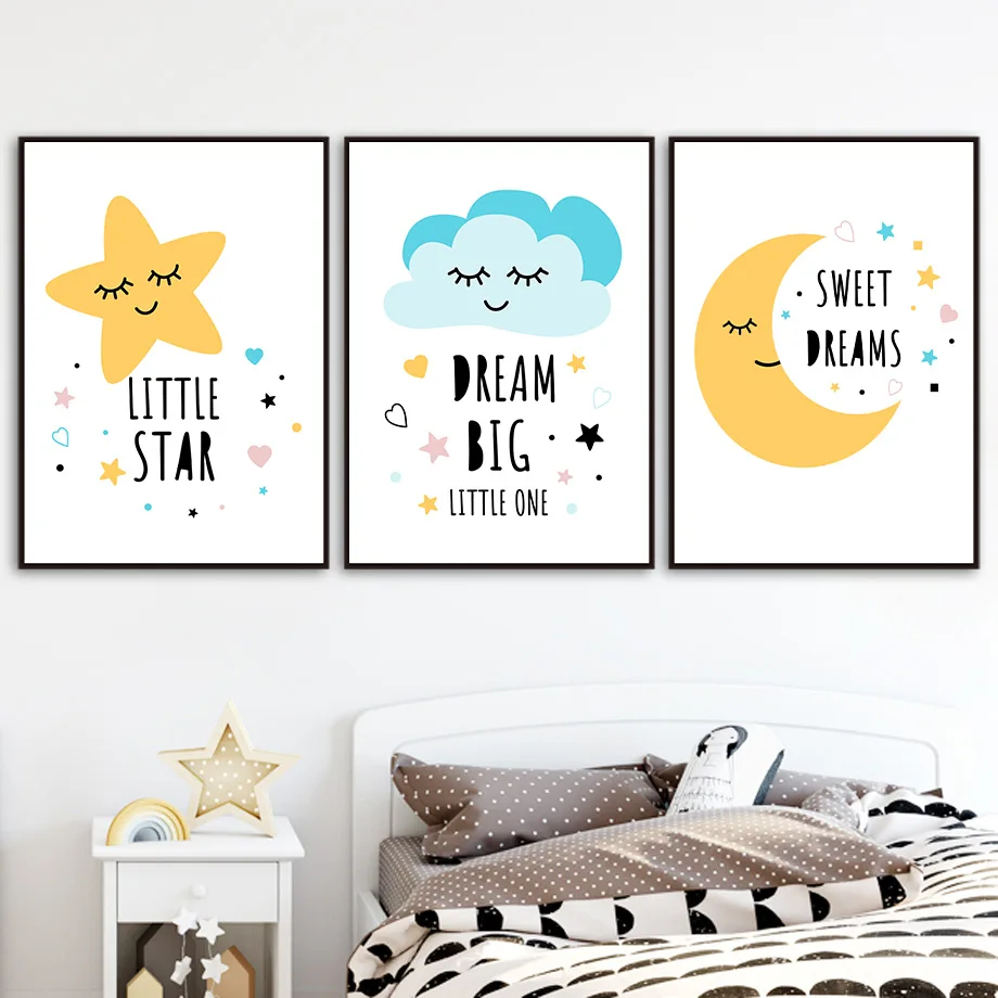 Star Cloud Moon Sleep Wall Art Poster Big Sweet Deams Little Star Art Print Quotes Canvas Painting Abstract Kids Baby Room Decor
Star Cloud Moon Sleep Wall Art Poster Big Sweet Deams Little Star Art Print Quotes Canvas Painting Abstract Kids Baby Room Decor