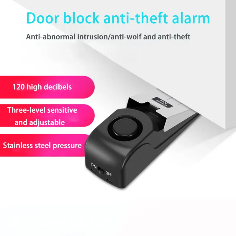 120 dB Anti-theft Burglar Stop System Security Home Wedge Shaped Door Stop Stopper Alarm Block Blocking System
120 dB Anti-theft Burglar Stop System Security Home Wedge Shaped Door Stop Stopper Alarm Block Blocking System