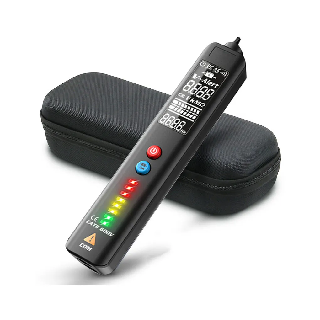 90V-1000V 40HZ-1000HZ Digital Voltage Resistance Tester Set Detector Plastic Detecting Testing Pen Electrician Tool
90V-1000V 40HZ-1000HZ Digital Voltage Resistance Tester Set Detector Plastic Detecting Testing Pen Electrician Tool