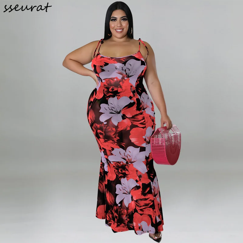 Plus Size Women Sling Print Sleeveless Mermaid Bodycon Long Dress 2022 Summer Sexy Party Club Dresses
Plus Size Women Sling Print Sleeveless Mermaid Bodycon Long Dress 2022 Summer Sexy Party Club Dresses