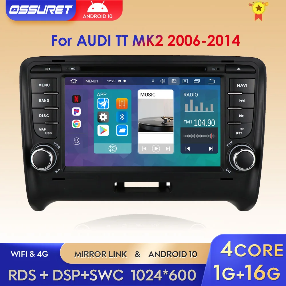 Автомагнитола 2DIN, Android 10, автомобильный мультимедийный плеер для AUDI TT MK2 2006-2014, радиоприемник RDS, 7 дюймов, стерео, Bluetooth, SWC, AM/FM, аудио, GPS
Автомагнитола 2DIN, Android 10, автомобильный мультимедийный плеер для AUDI TT MK2 2006-2014, радиоприемник RDS, 7 дюймов, стерео, Bluetooth, SWC, AM/FM, аудио, GPS