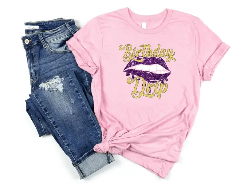 Birthday Drip Shirt, Choose Lip Color Blue Purple Red Pink Glitter Appearance Print NOT real Glitter Birthday gift for her y2k
Birthday Drip Shirt, Choose Lip Color Blue Purple Red Pink Glitter Appearance Print NOT real Glitter Birthday gift for her y2k