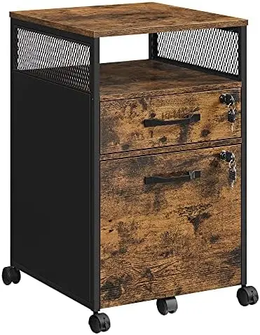 Cabinet with Lock, Filing Cabinet with 2 Storage Drawers, for Hanging File Folders, Open Shelf, Home Office, Steel Frame, Indust
Cabinet with Lock, Filing Cabinet with 2 Storage Drawers, for Hanging File Folders, Open Shelf, Home Office, Steel Frame, Indust