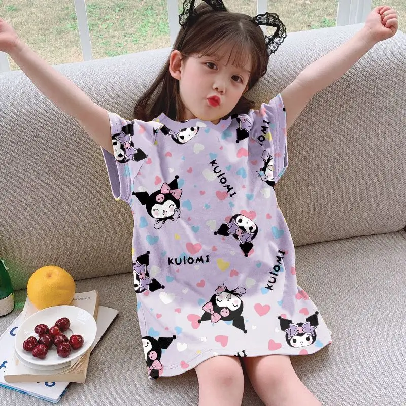 Cute Sanrioed Kuromi Cinnamoroll Summer Girls Pajamas Pure Cotton Short Sleeve Thin Children's Pajamas Princess Style Home Dress
Cute Sanrioed Kuromi Cinnamoroll Summer Girls Pajamas Pure Cotton Short Sleeve Thin Children's Pajamas Princess Style Home Dress