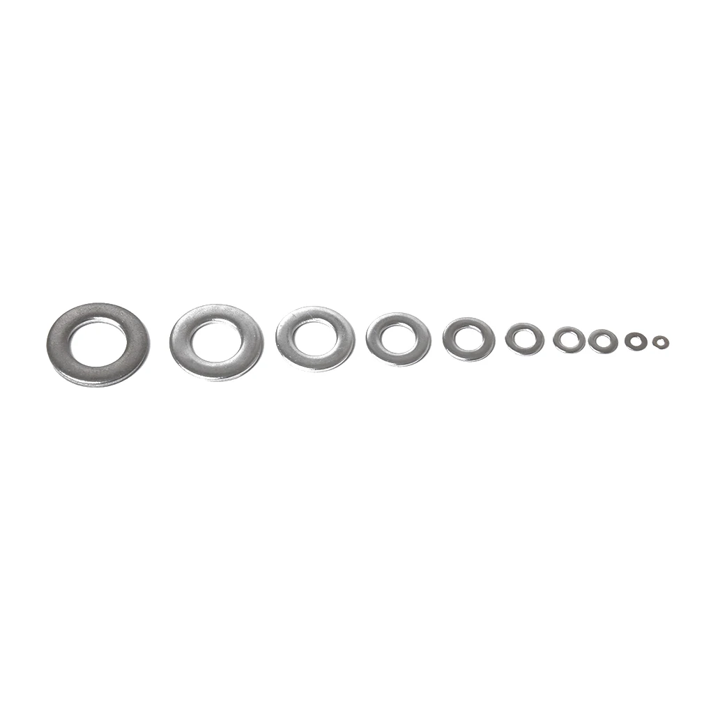 325/275/72pcs Stainless Steel Flat Washer 10 Kinds Of Specifications Combination M2-M16 Round Sealing Spring Gasket Repair Parts
325/275/72pcs Stainless Steel Flat Washer 10 Kinds Of Specifications Combination M2-M16 Round Sealing Spring Gasket Repair Parts