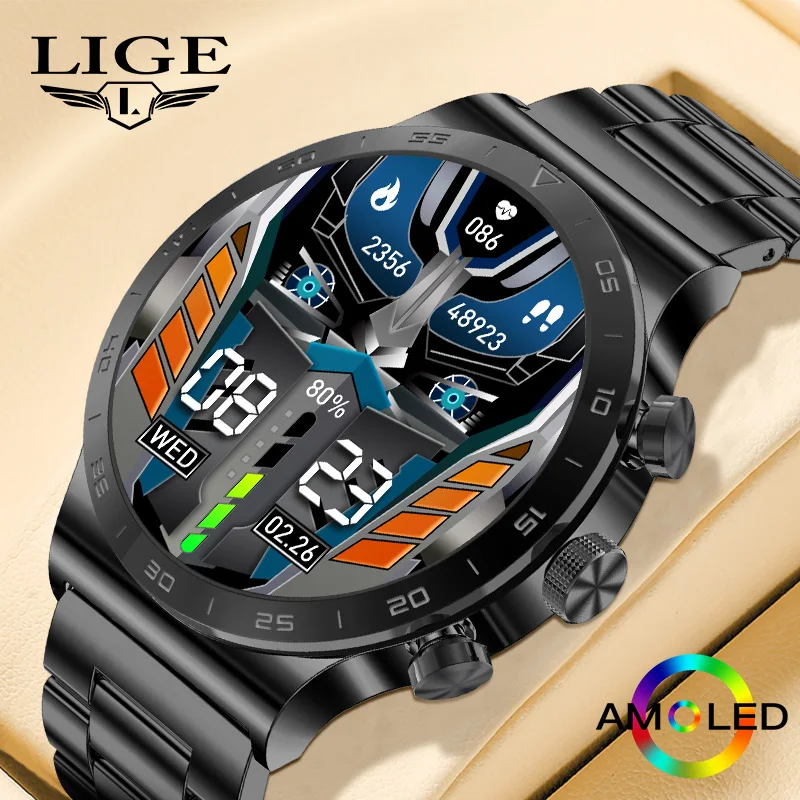 Lige AMOLED Smart Watch Men Watch For Men Bluetooth Call Smartwatch Sports Fitness Bracelet Clock For IOS Android
Lige AMOLED Smart Watch Men Watch For Men Bluetooth Call Smartwatch Sports Fitness Bracelet Clock For IOS Android