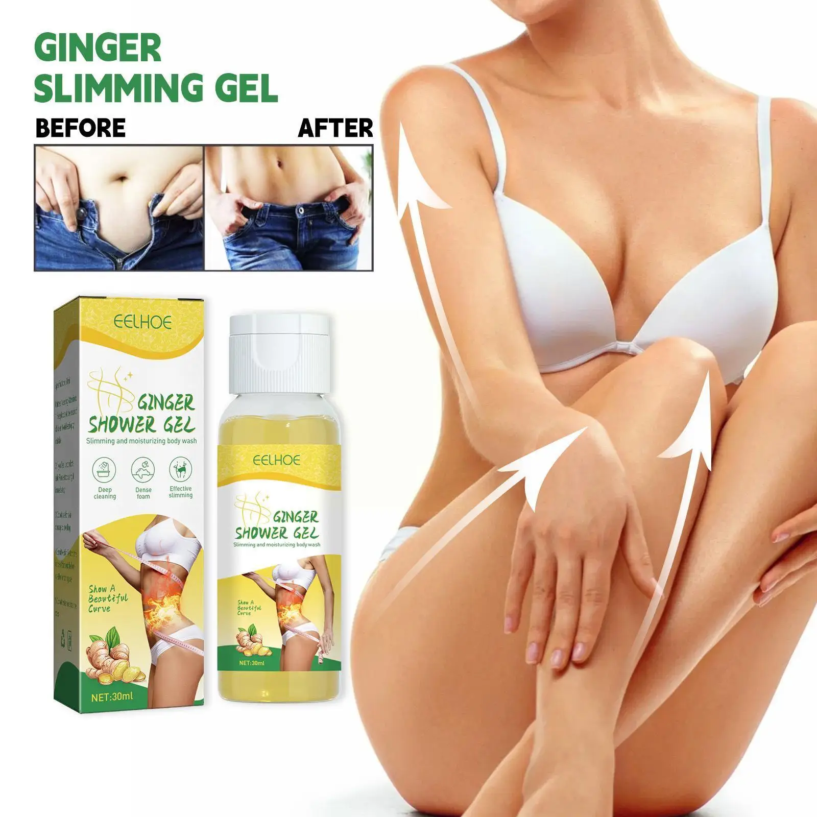 Natural Ginger Herbal Shower Gel Slimming Losing Weight Lymphatic Drainage Removal fat Sculpting Shower Gel for Beauty R4U7
Natural Ginger Herbal Shower Gel Slimming Losing Weight Lymphatic Drainage Removal fat Sculpting Shower Gel for Beauty R4U7