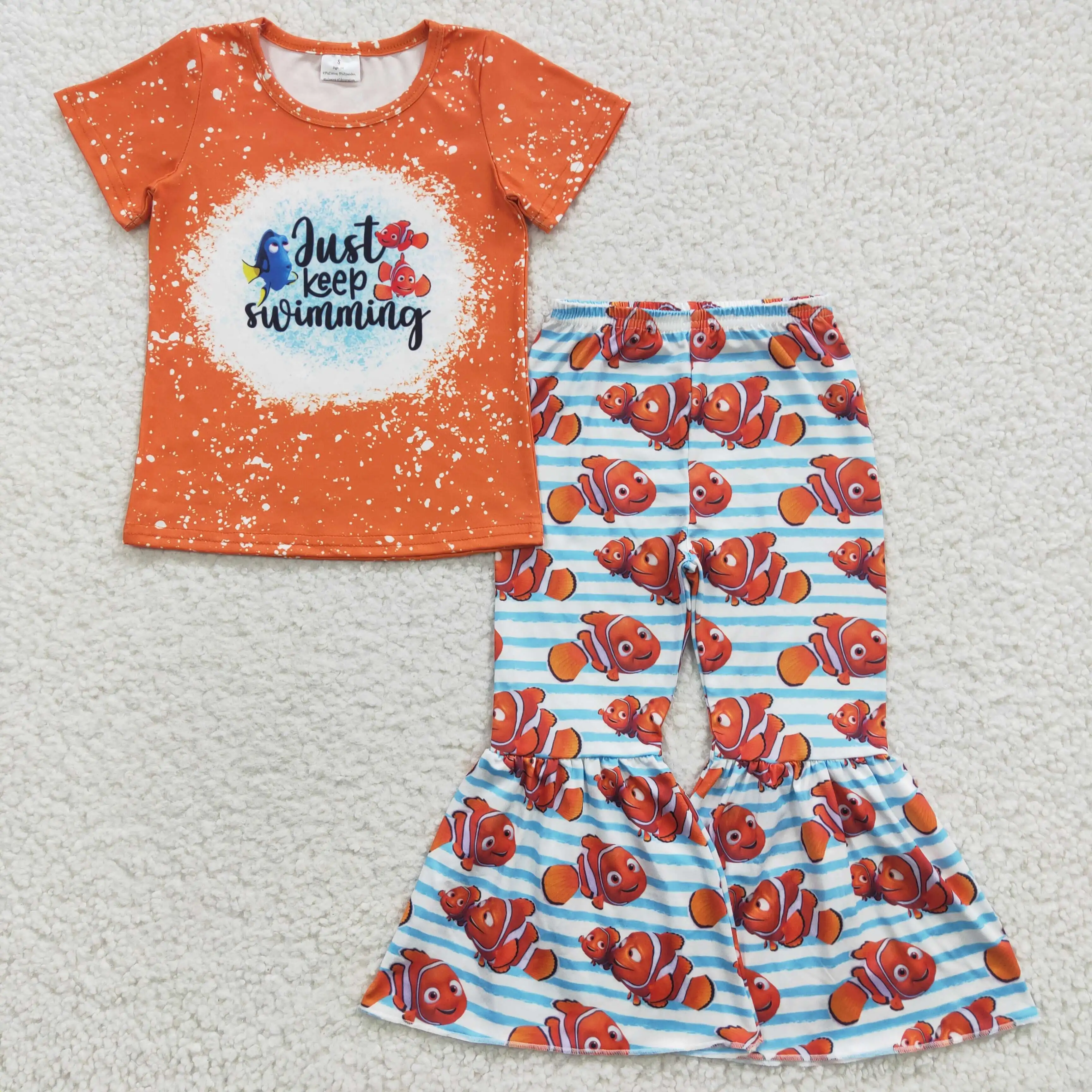 Just Keep Swimming Clothing Toddler Girls Bell Bottom Outfits Boutique Sets Children Fashion RTS Fall Clothes
Just Keep Swimming Clothing Toddler Girls Bell Bottom Outfits Boutique Sets Children Fashion RTS Fall Clothes