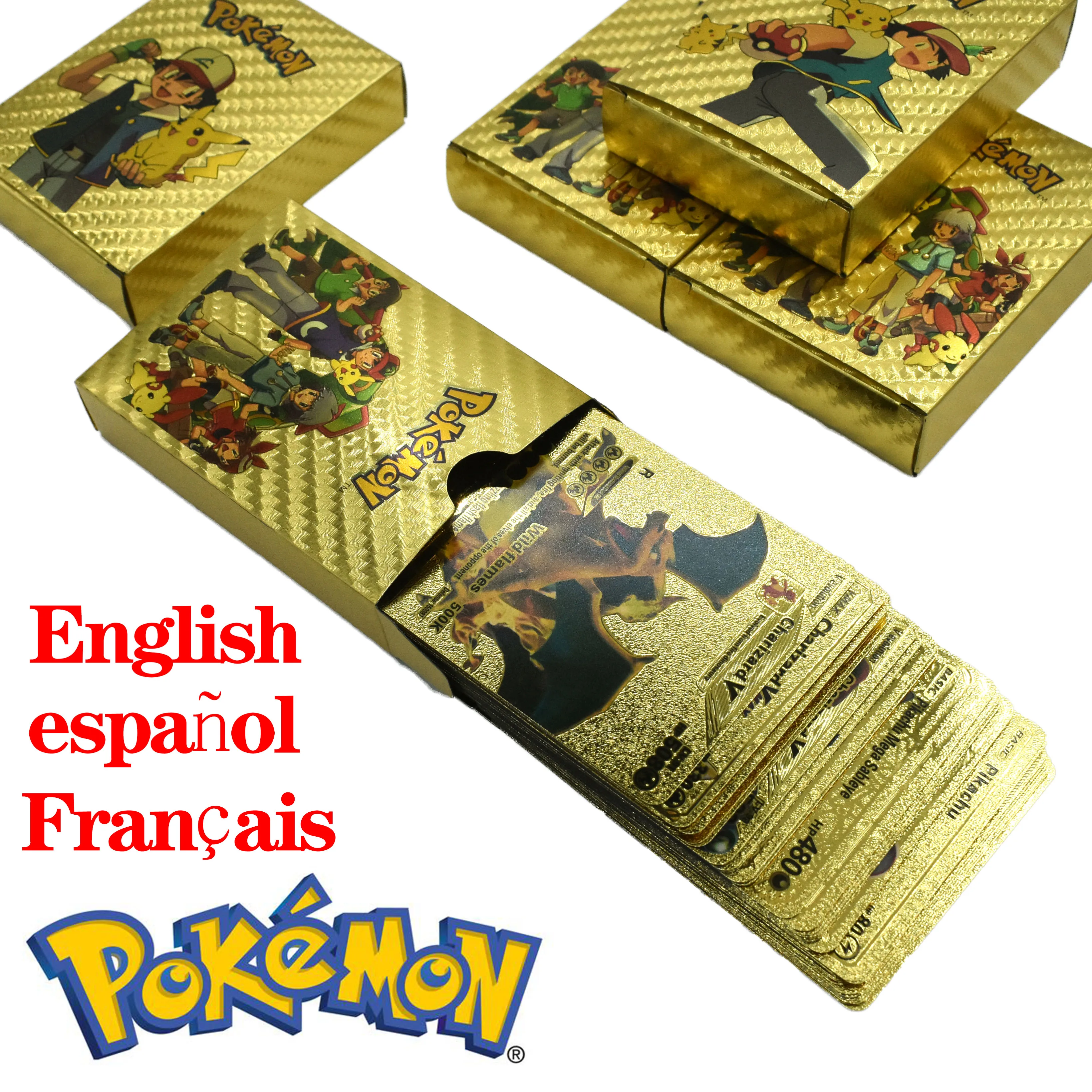 Карта Pokemon, металлическая, золотая, Vmax GX, энергетическая карта, Charizard Pikachu, редкая коллекция, Боевая тренировочная карта, детские игрушки, подарок, французский, испанский
Карта Pokemon, металлическая, золотая, Vmax GX, энергетическая карта, Charizard Pikachu, редкая коллекция, Боевая тренировочная карта, детские игрушки, подарок, французский, испанский