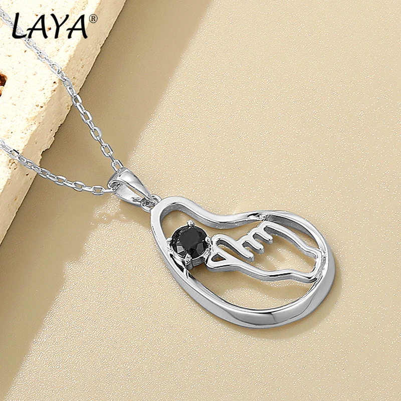 LAYA 100% 925 Sterling Silver Gemstone Natural Black Sapphire Than Heart Hand Pendant Necklace For Women Luxury Fine Jewelry
LAYA 100% 925 Sterling Silver Gemstone Natural Black Sapphire Than Heart Hand Pendant Necklace For Women Luxury Fine Jewelry