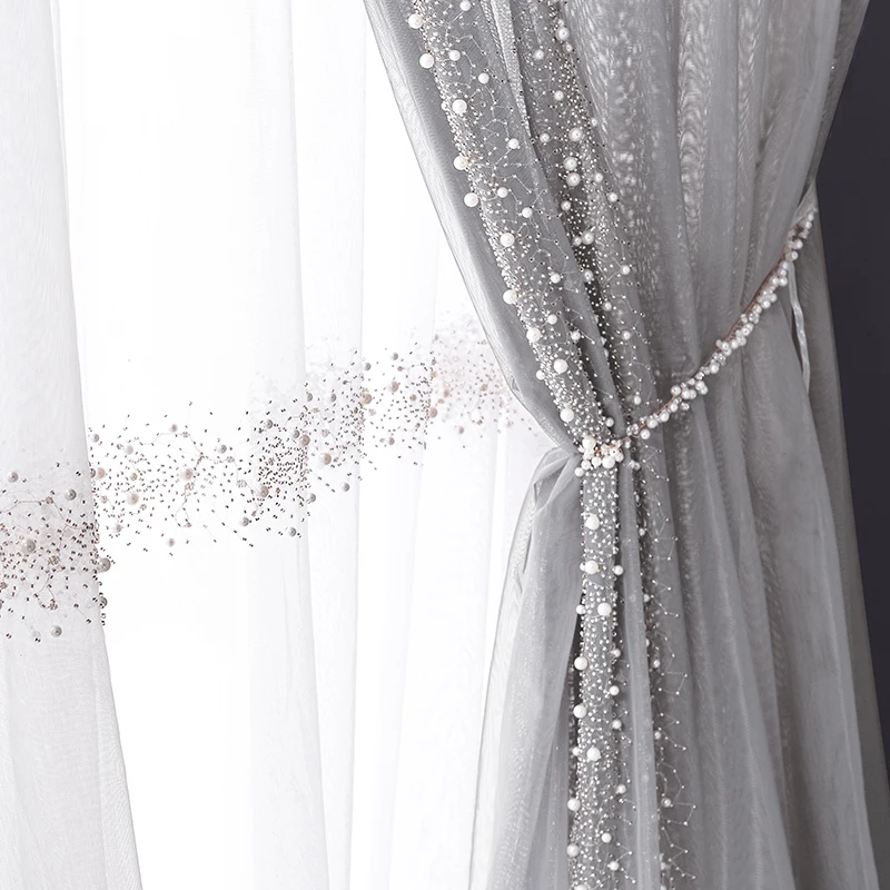Modern European Tulle Curtains for The Living Dining Room Bedroom Pearl Screens Windows Backdrop Grey Curtains Luxury Decorate
Modern European Tulle Curtains for The Living Dining Room Bedroom Pearl Screens Windows Backdrop Grey Curtains Luxury Decorate