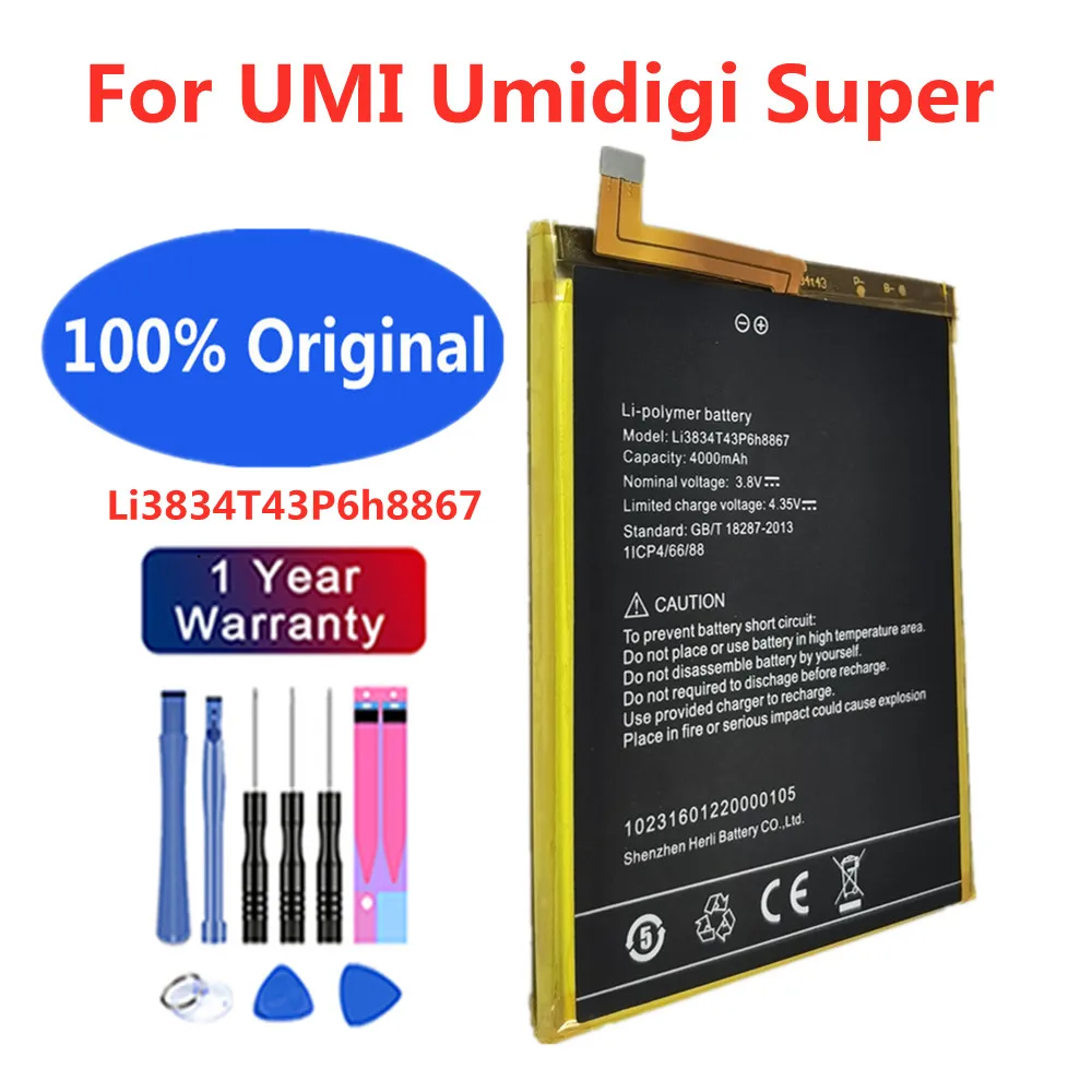 100% Оригинальный 4000 мАч Li3834T43P6H8867 Сменный аккумулятор для UMI UMIDIGI Super & MAX высококачественные батареи + номер отслеживания
100% Оригинальный 4000 мАч Li3834T43P6H8867 Сменный аккумулятор для UMI UMIDIGI Super & MAX высококачественные батареи + номер отслеживания