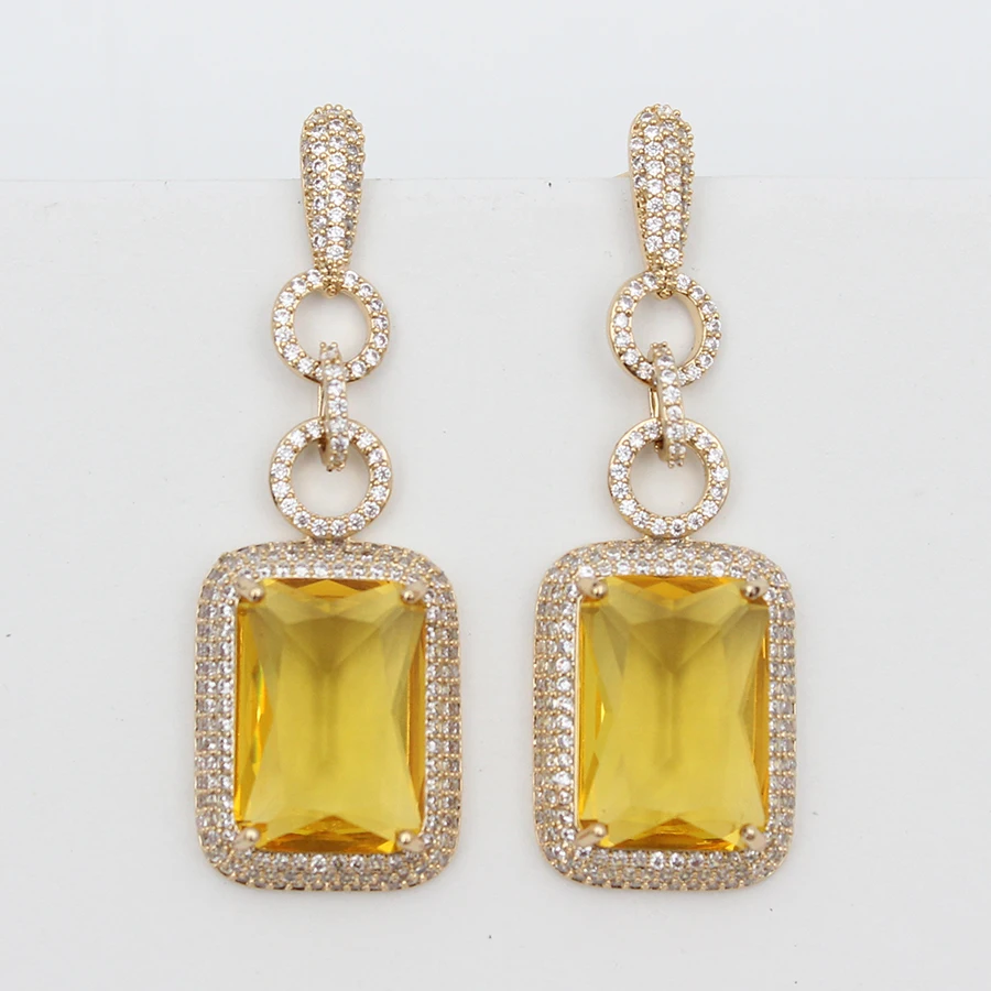Luxury Jewelry Women Earrings 2023 New Green Yellow Cubic Zirconia Block Drop Earrings for Women Wedding Party Gift Female
Luxury Jewelry Women Earrings 2023 New Green Yellow Cubic Zirconia Block Drop Earrings for Women Wedding Party Gift Female