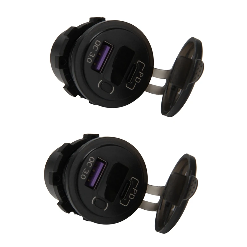 2X PD Type C 48W Dual USB Car Charger Socket, QC 3.0 Car Fast Charger with Voltmeter and Switch for Boat Truck RV,Blue
2X PD Type C 48W Dual USB Car Charger Socket, QC 3.0 Car Fast Charger with Voltmeter and Switch for Boat Truck RV,Blue