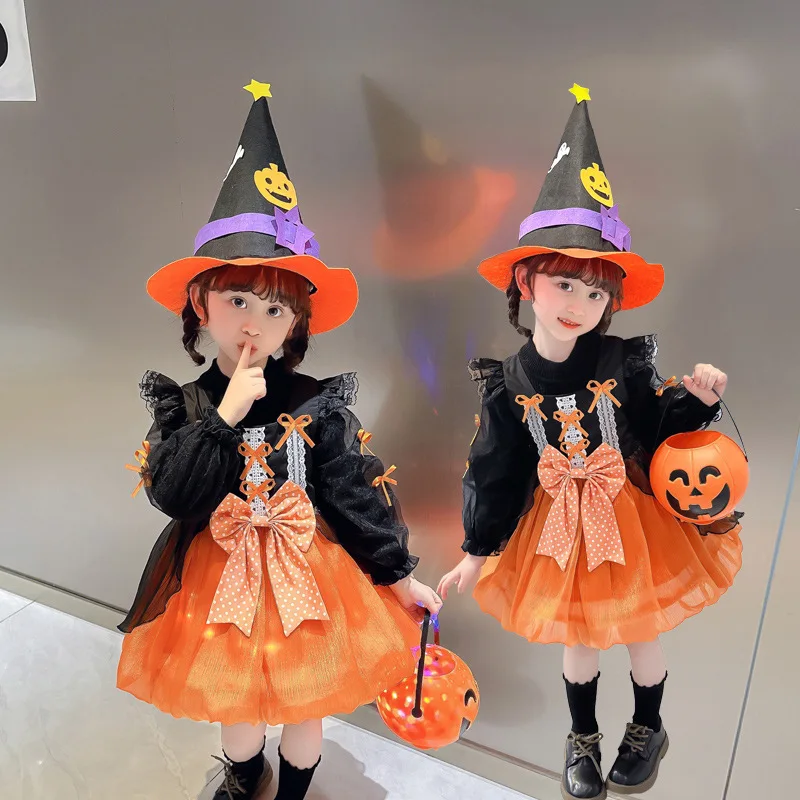Halloween Lolita Children's Costume Cosplay Witch Dress Lantern Dress Girl Princess Dress Glow Pumpkin Dress Set Children's Gift
Halloween Lolita Children's Costume Cosplay Witch Dress Lantern Dress Girl Princess Dress Glow Pumpkin Dress Set Children's Gift