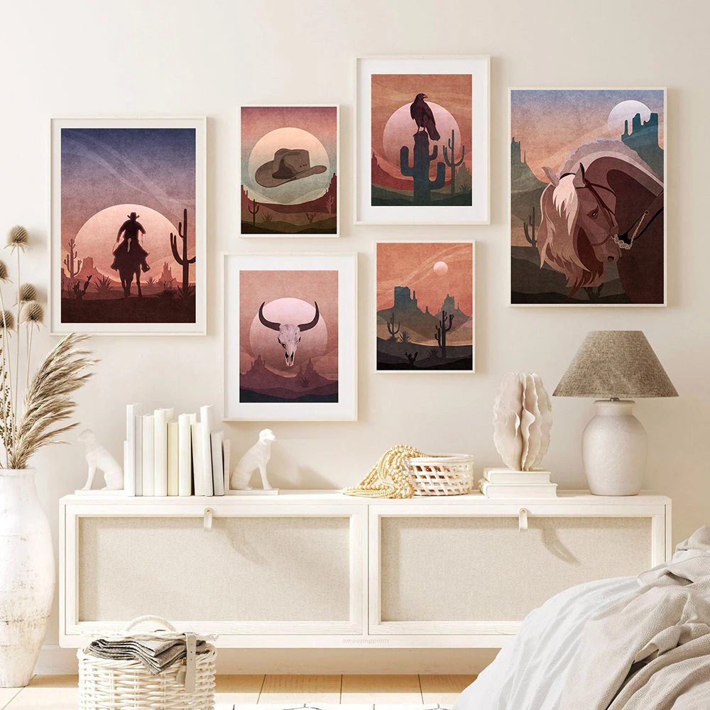 Southwestern Print Art Cowboy Poster Wall Gallery Desert Skull Canvas Painting Boho Landscape Cactus Print Pictures Home Decor
Southwestern Print Art Cowboy Poster Wall Gallery Desert Skull Canvas Painting Boho Landscape Cactus Print Pictures Home Decor