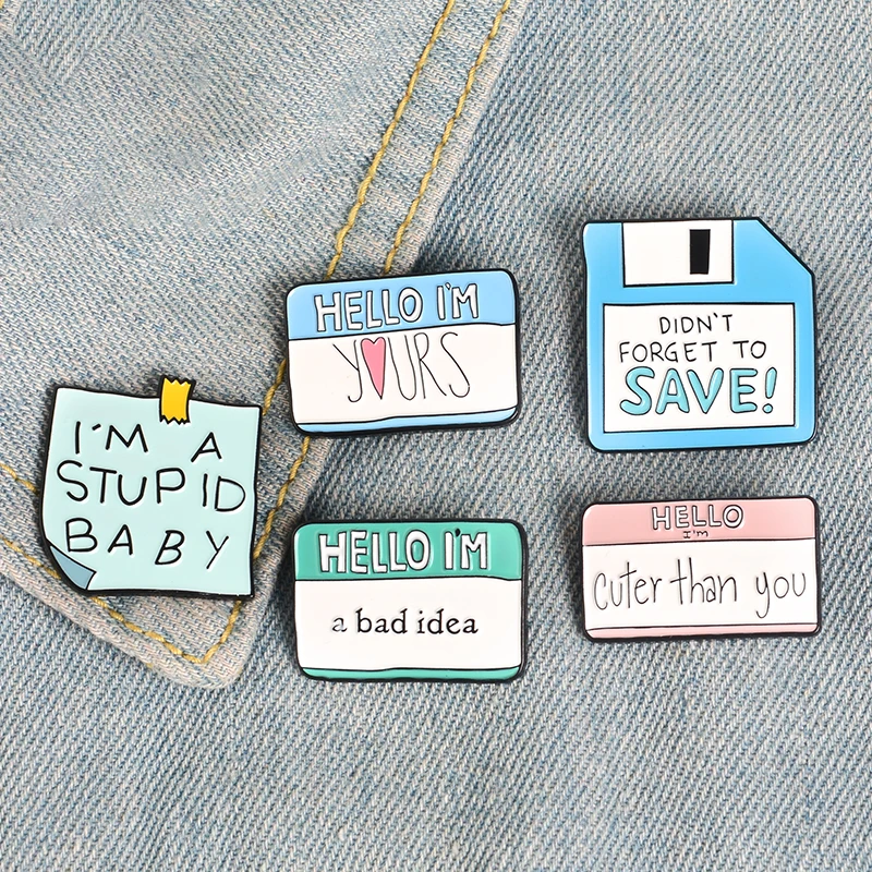 

Funny Dialogue Enamel Pins Custom Humor Brooches Clothes Pin Button Cartoon Badge for Bag Lapel Jewelry Gift Friends Wholesale