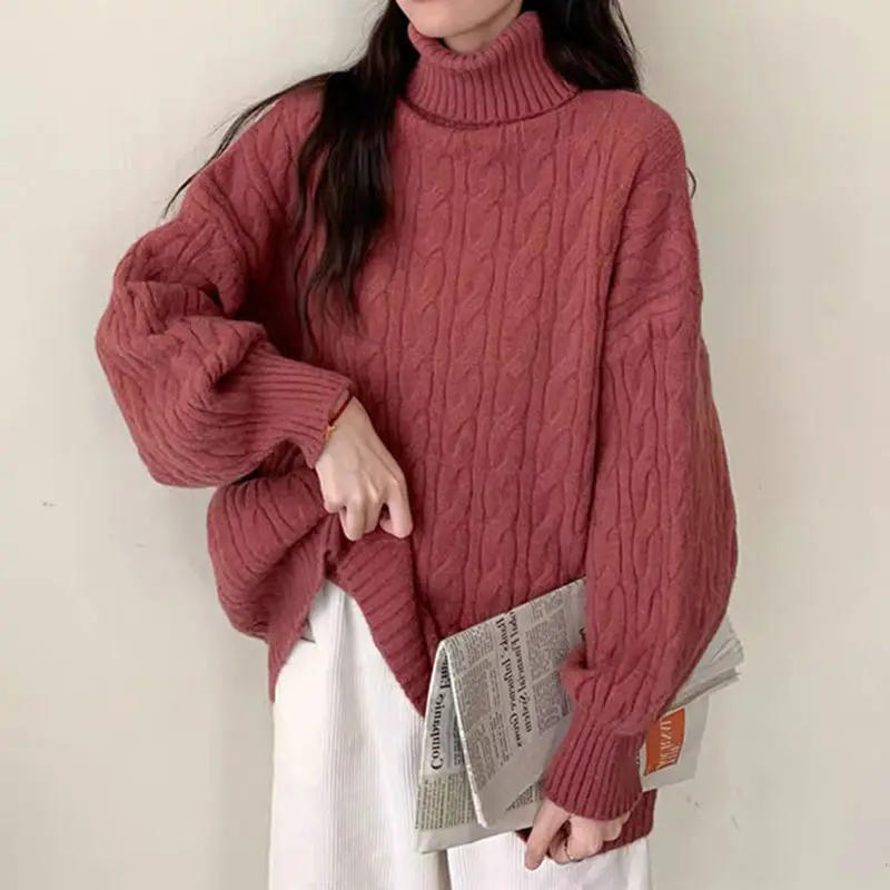 Fashion Trend Simple Long-sleeved Autumn and Winter New Loose Casual All-match Gentle Wind Lazy Wind Knitted Sweater
Fashion Trend Simple Long-sleeved Autumn and Winter New Loose Casual All-match Gentle Wind Lazy Wind Knitted Sweater