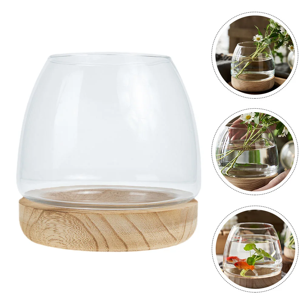 1 Set of Glass Hydroponic Terrarium Wooden Base Hydroponic Planter Fish Tank Bowl for
1 Set of Glass Hydroponic Terrarium Wooden Base Hydroponic Planter Fish Tank Bowl for