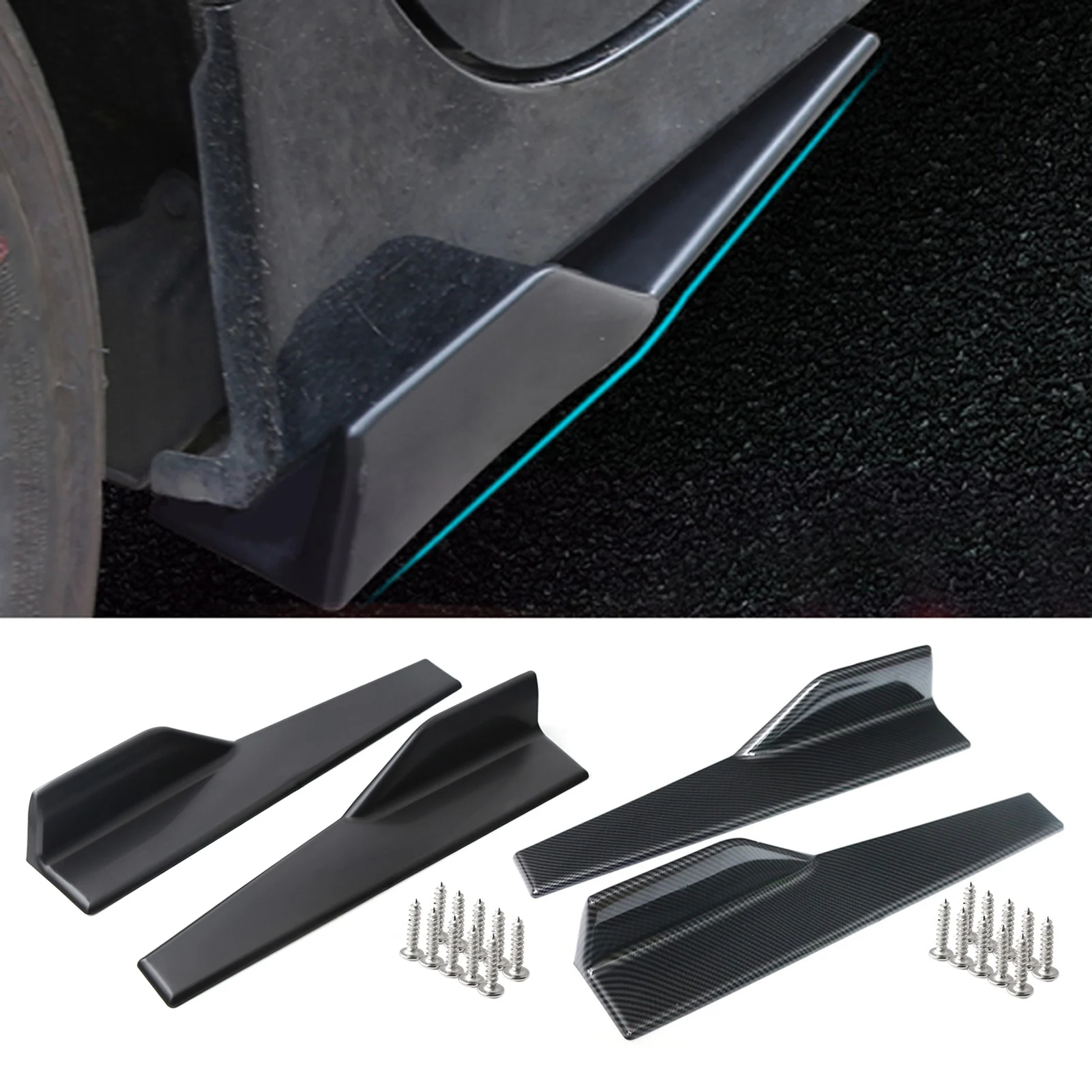 2pcs Left/Right Rear Side Skirt Black PP Universal Winglets Diffusers Wings Black/Carbon Fiber Look Bumper Lip Body Side Skirts
2pcs Left/Right Rear Side Skirt Black PP Universal Winglets Diffusers Wings Black/Carbon Fiber Look Bumper Lip Body Side Skirts