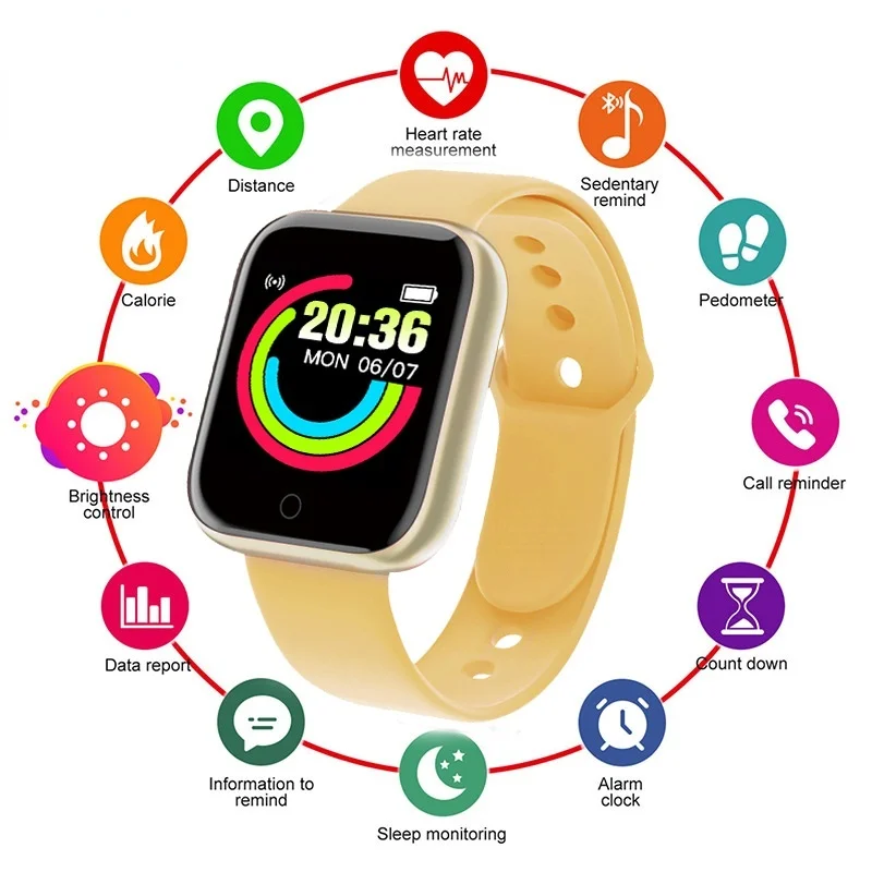 Y68 Pro Bluetooth Smart Watch Heart Rate Monitor Men's Women's Watches up to Date D20 Macaron Smartwatch Fitness Tracker Clock
Y68 Pro Bluetooth Smart Watch Heart Rate Monitor Men's Women's Watches up to Date D20 Macaron Smartwatch Fitness Tracker Clock