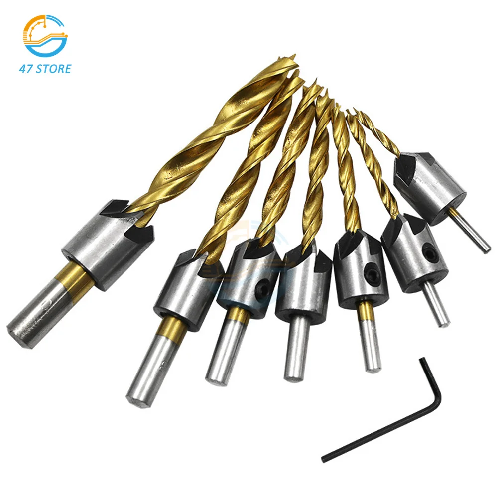 3mm-10mm HSS Countersink Drill Bit Set Woodworking Chamfer Drill Counterbore Hole Cutter Screw Hole Drill
3mm-10mm HSS Countersink Drill Bit Set Woodworking Chamfer Drill Counterbore Hole Cutter Screw Hole Drill