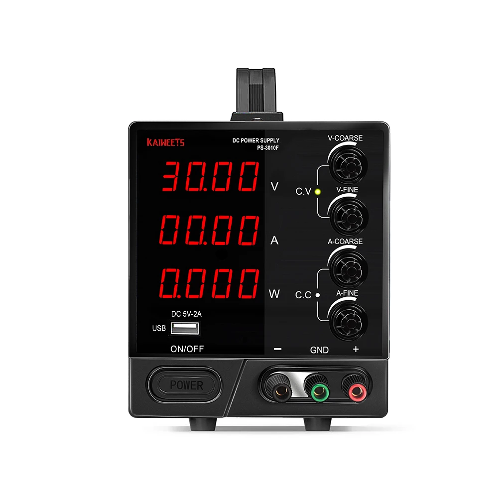 Блок питания постоянного тока kaiweets PS-3010F, Регулируемый источник питания с 4-значным большим дисплеем, 30 В, 10 А, с USB-интерфейсом
Блок питания постоянного тока kaiweets PS-3010F, Регулируемый источник питания с 4-значным большим дисплеем, 30 В, 10 А, с USB-интерфейсом