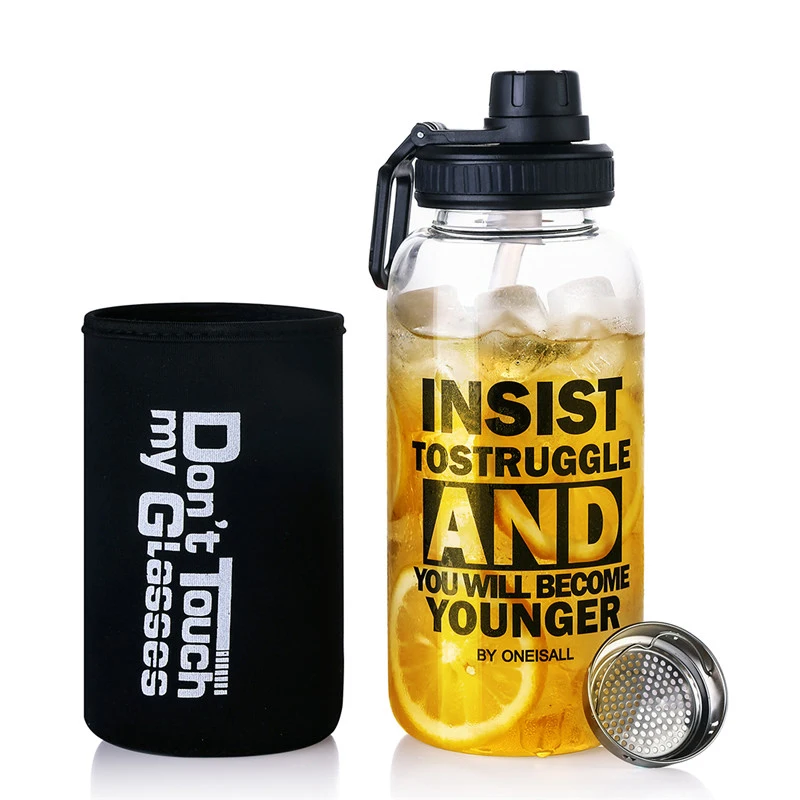 Прозрачная стеклянная бутылка для воды, Спортивная вместительная бутылка для воды на открытом воздухе, из нержавеющей стали
Прозрачная стеклянная бутылка для воды, Спортивная вместительная бутылка для воды на открытом воздухе, из нержавеющей стали