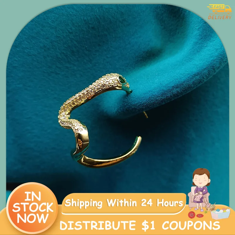 MUZHI Gold Snake Earrings For Women Sparkling Zircon Stud Earring Ear Cuff Rock Punk Personality Spirit Jewelry Gift 2023 New
MUZHI Gold Snake Earrings For Women Sparkling Zircon Stud Earring Ear Cuff Rock Punk Personality Spirit Jewelry Gift 2023 New