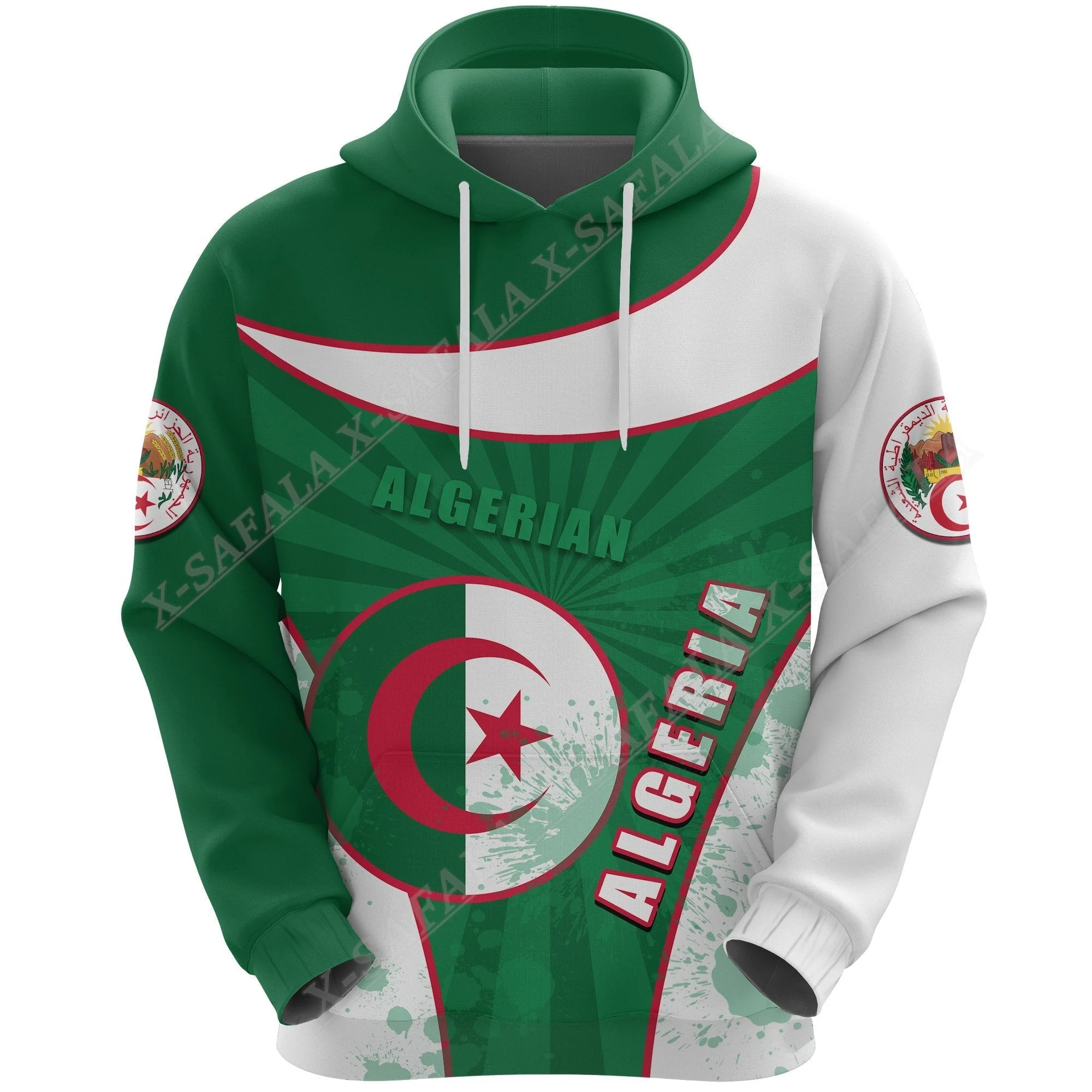 

Emblem ALGERIA Coat Of Arms 3D Print Zipper Hoodie Men Pullover Sweatshirts Hooded Jersey Tracksuits Outwear Coat Casual